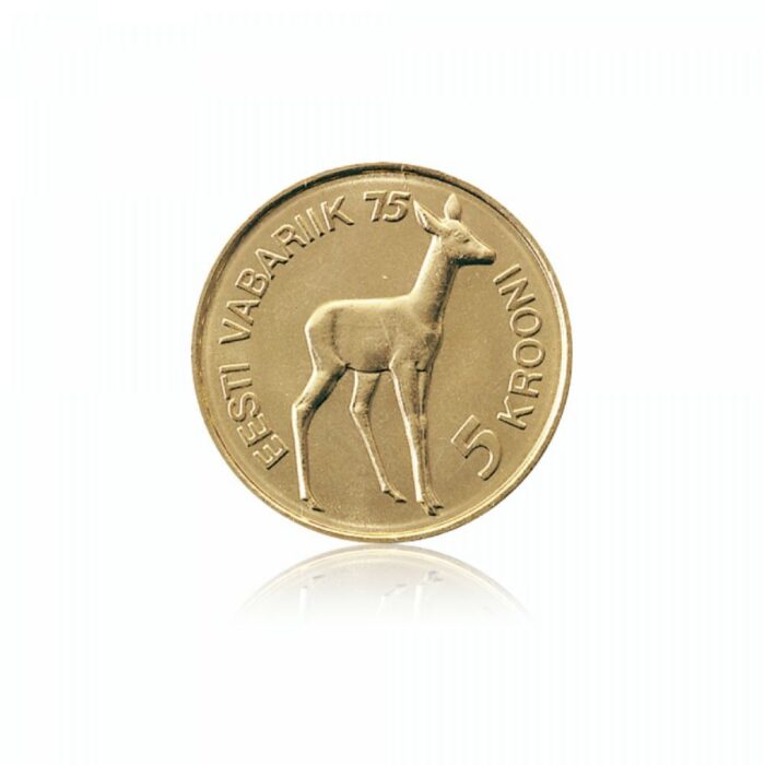 5 kroons Estonia 1993 - 75th anniversary of Estonian independence (roe deer) - Image 1