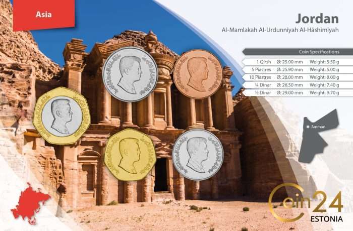 Jordan_(Regno_Hashemite)_1946-data_57278_indietro Set di monete - Giordania - immagine 2