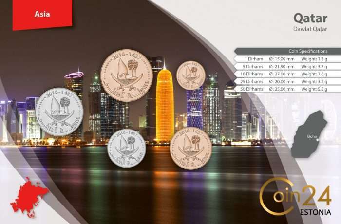 Qatar_(Absolute_Monarchy)_1822-date_52861_back Juego de monedas - Catar - Imagen 2