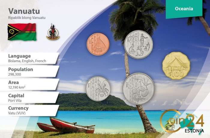 Vanuatu_(República_parlamentaria)_1980-fecha_59422_frente Juego de monedas - Vanuatu - Imagen 1