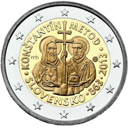 2 euroa Slovakia 2013 - 1150 vuotta Konstantinuksen ja Metodiuksen lähetystyön alkamisesta