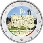 Moneda de color. 2 euros 2200 años desde la muerte de Titus Macius Plaut