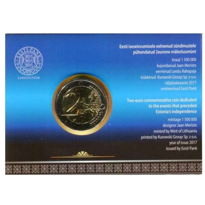 2 евро 2017. Дорога Эстонии к независимости (в карточке) — изображение 3
