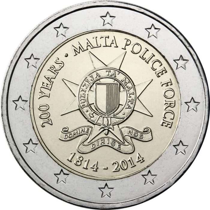 2 euros Malta 2014 - 200 años de la Policía de Malta - Imagen 1