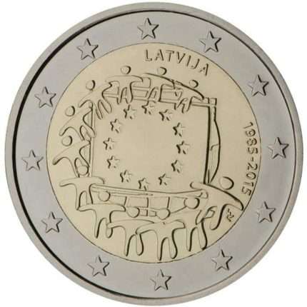 2 euro Latvia 2015 - 30th anniversary of the EU flag Latvia