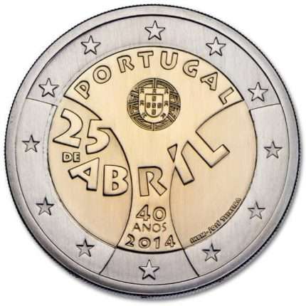 2 euroa 2014. Portugali. 40. vuosipäivä 25. huhtikuuta vallankumouksesta