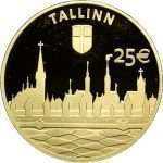 Moneda de oro. 2017. Estonia. Ciudad hanseática de Tallin - Imagen 2