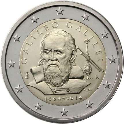2 euro Italia - 450° Anniversario della nascita di Galileo Galilei