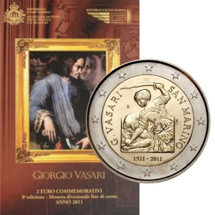 2 euroa 2011. San Marino. Giorgio Vasarin 500. syntymäpäivä - Image 1
