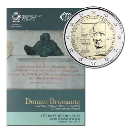 2 euros 2014. San Marino. 500 aniversario de la muerte de Donato Bramante