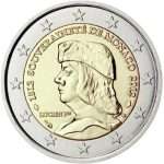 2 euro 2012. Monaco. 500th anniversary of the establishment of Monaco`s sovereignty by Lucien I Grimaldi