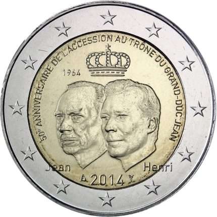 2 euro Lussemburgo 2014 - 50° anniversario dell'ascesa al trono del Granduca Jean