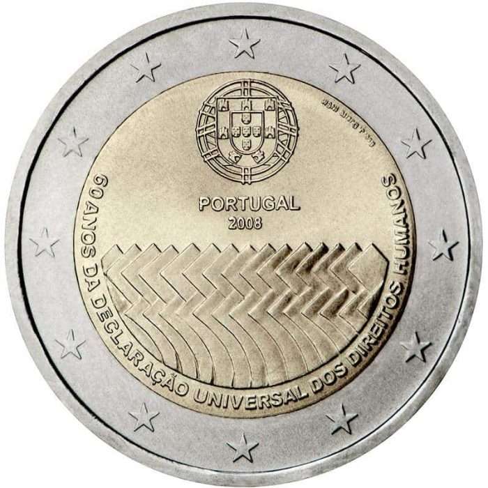 60th anniversary of the Universal Declaration of Human Rights 2 euro 2008. Portugal. 60th anniversary of the Universal Declaration of Human Rights BU - Image 3
