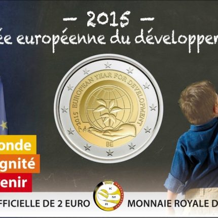 2 евро Бельгия 2015 – Европейский год развития в карточке (версия FR)