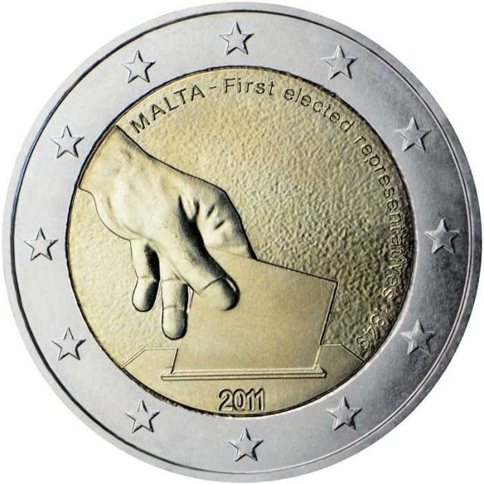 2 euros 2011. Malta. Historia constitucional - primera elección de representantes en 1849 - Imagen 1