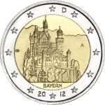 2 euros 2012. Alemania. Baviera, castillo de Neuschwanstein