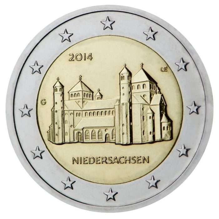 2 евро 2014. Германия. Нижняя Саксония (Церковь Св. Михаэля в Хильдесхайме) — изображение 1