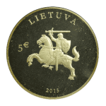 25 anni di indipendenza. Moneta da cinque euro colorata. - immagine 2