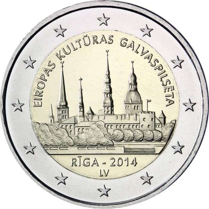 2 eurot Läti – Riia ELi kultuuripealinn 2014 - Image 1