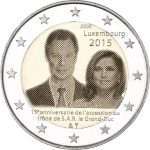 2 euros Luxemburgo 2015 - 15º aniversario de la subida al trono de SAR el Gran Duque Juan
