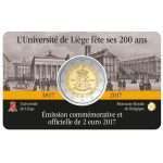 2 euroa 2017. Belgia. Liègen Yliopiston 200 vuotta