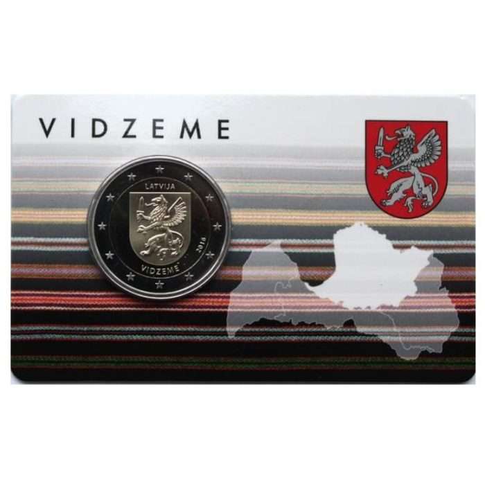 2 eurot 2016. Läti. Vidzeme (mündikaart) - Image 1