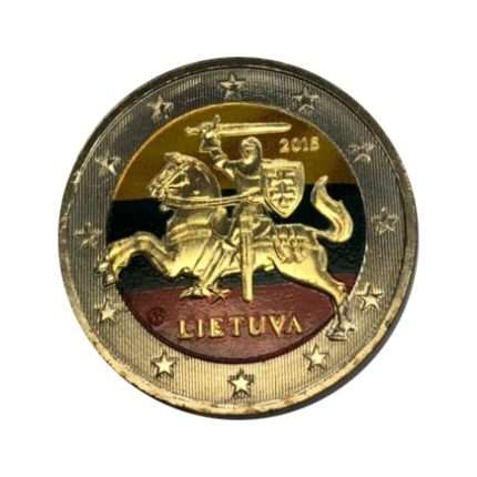 Литва 2 евро цветная монета