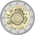 Kymmenen vuotta euroseteleitä ja kolikoita