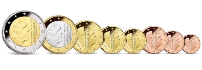 Países Bajos euro series 1 centavo - 2 euros en un bolsillo (nuevo diseño) - Imagen 1