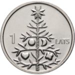 1 Латвийский лат - Рождественская ель