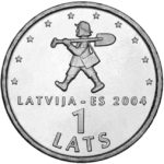 1 Latvian Lat - Eroe Nazionale di un ragazzo "Spriditis"
