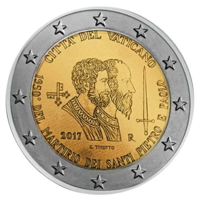 2 eurot Vatikan 2017 - Peeter ja Paulus - Image 1