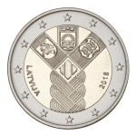 2 евро Латвия - 100-летие балтийских стран