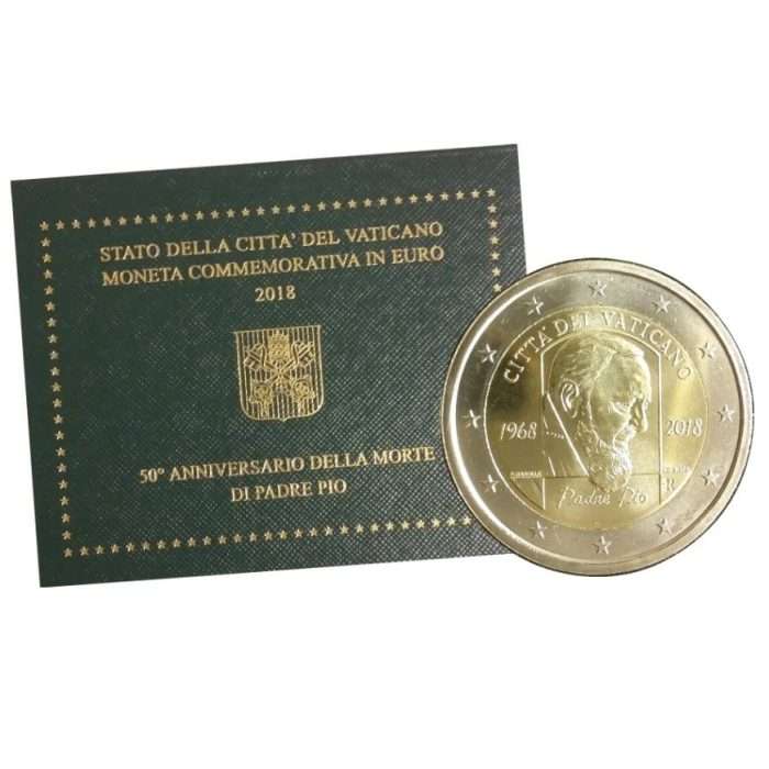 2 euro 2018. Vaticano. 50 ° anniversario della morte di Padre Pio - immagine 1