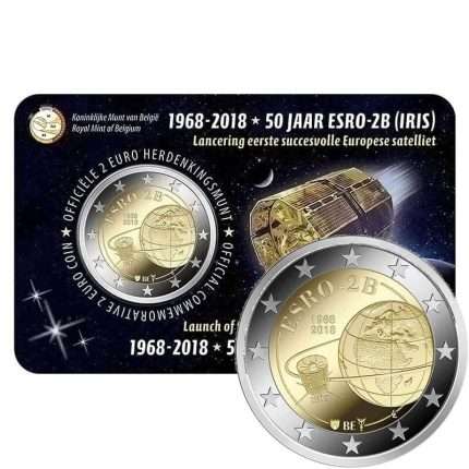 2 euros 2018. Bélgica. 50 aniversario del lanzamiento del primer satélite europeo ESRO 2B