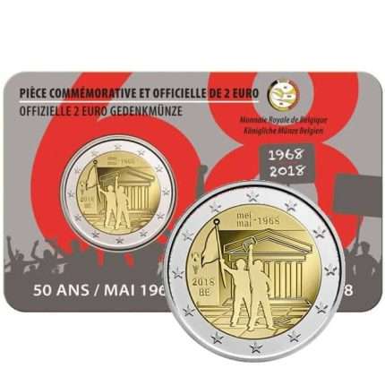 2 euros 2018. Bélgica. 50 aniversario de los disturbios estudiantiles en mayo de 1968