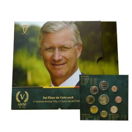 Bank euro set of 2018. Belgium