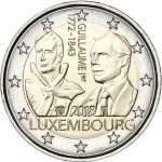 2 euroa 2018. Luxemburg. 175 vuotta suurherttua Guillaume I kuolemasta