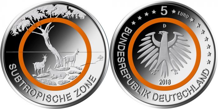 5 euro Germania 2018 - Zona subtropicale - immagine 1