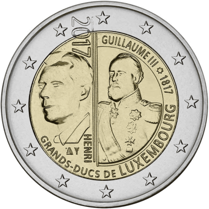 2 euro 2017. Lussemburgo. Granduca di Lussemburgo Willem III