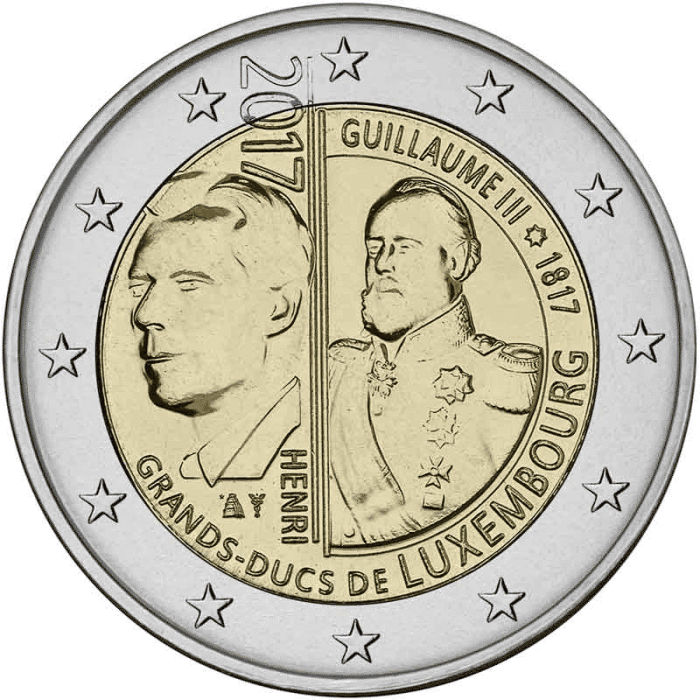 2 euroa 2017. Luxemburg. 200 vuotta Suurherttua Guillaume III - Image 1