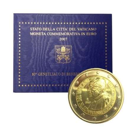 2 евро 2007 года. Ватикан. Папа Римский Бенедикт XVI