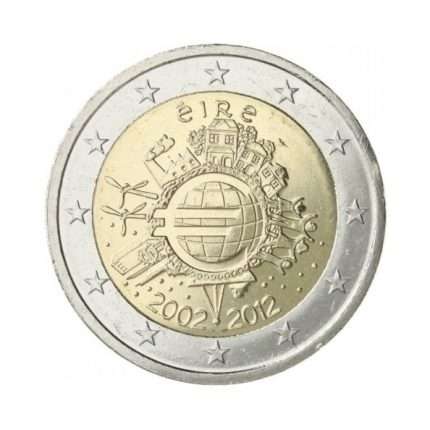 2 euroa 2012,10 eurosetelit ja kolikot, Irlanti