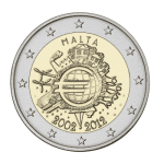2 euro 2012. 10 anni di euro in circolazione, Malta