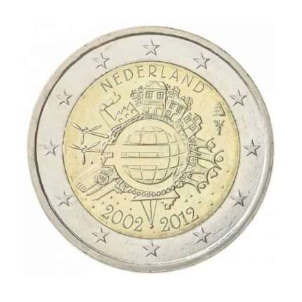 2 eurot 2012. 10.aastat europangatähti- ja münte, Holland