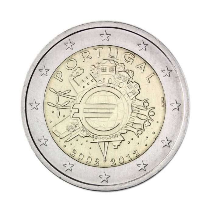 2 euro Portogallo 2012 - 10 anni di circolazione dell'euro - immagine 1