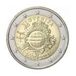 2 eurot 2012. 10.aastat europangatähti- ja münte, Sloveenia
