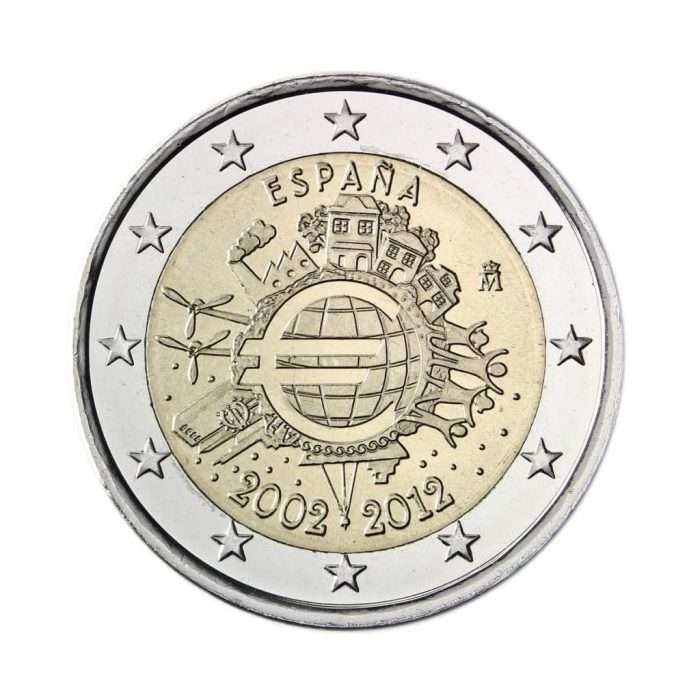 2 euro 2012. 10 anni di euro in circolazione, Spagna - immagine 1