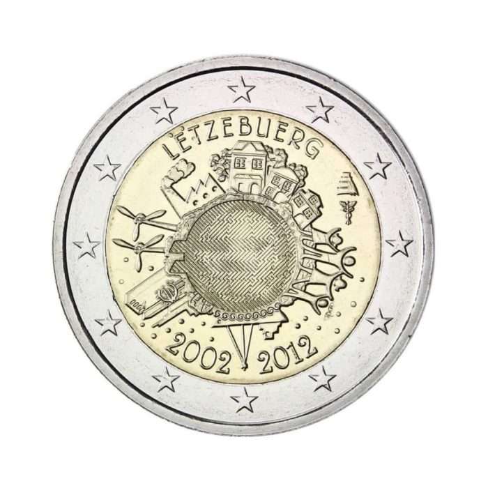 2 euro 2012. 10 anni di euro in circolazione, Lussemburgo - immagine 1