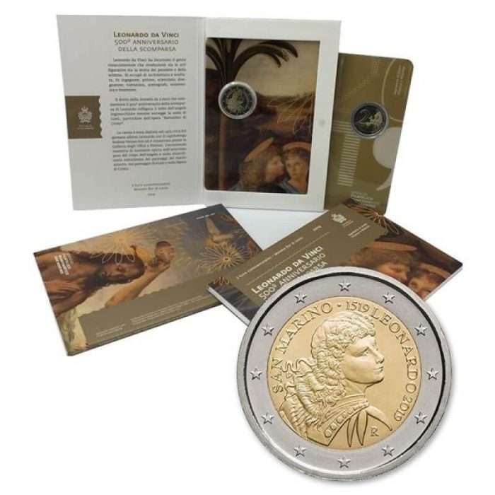 2 euro 2019 San Marino. Leonardo Da Vinci - 500 anni dalla data della morte - immagine 3
